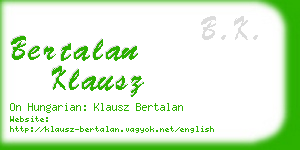 bertalan klausz business card